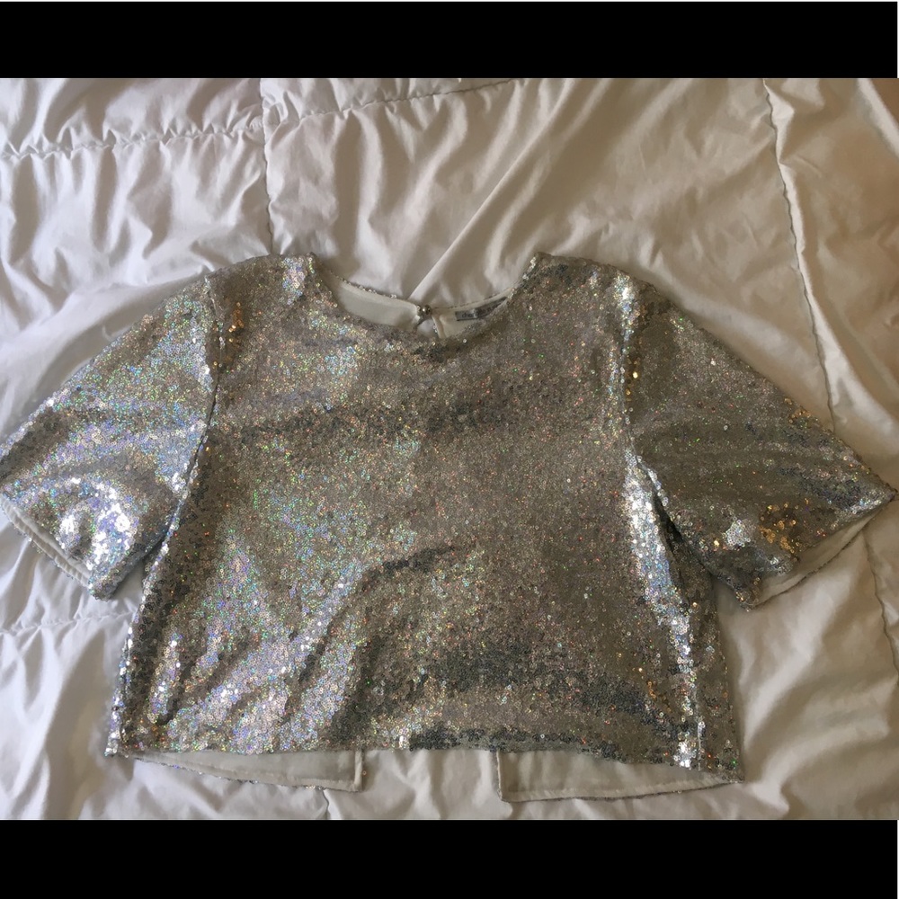 Sequin crop top